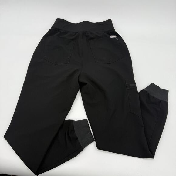FIGS Scrub Pant Womens Size XS Zamora Knit Waistband Jogger W22SW2012 Black - Picture 2 of 5